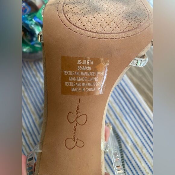 Jessica Simpson Jileta High Heel Sandals Womens Nude Buckle Sz 8.5 - Picture 10 of 15